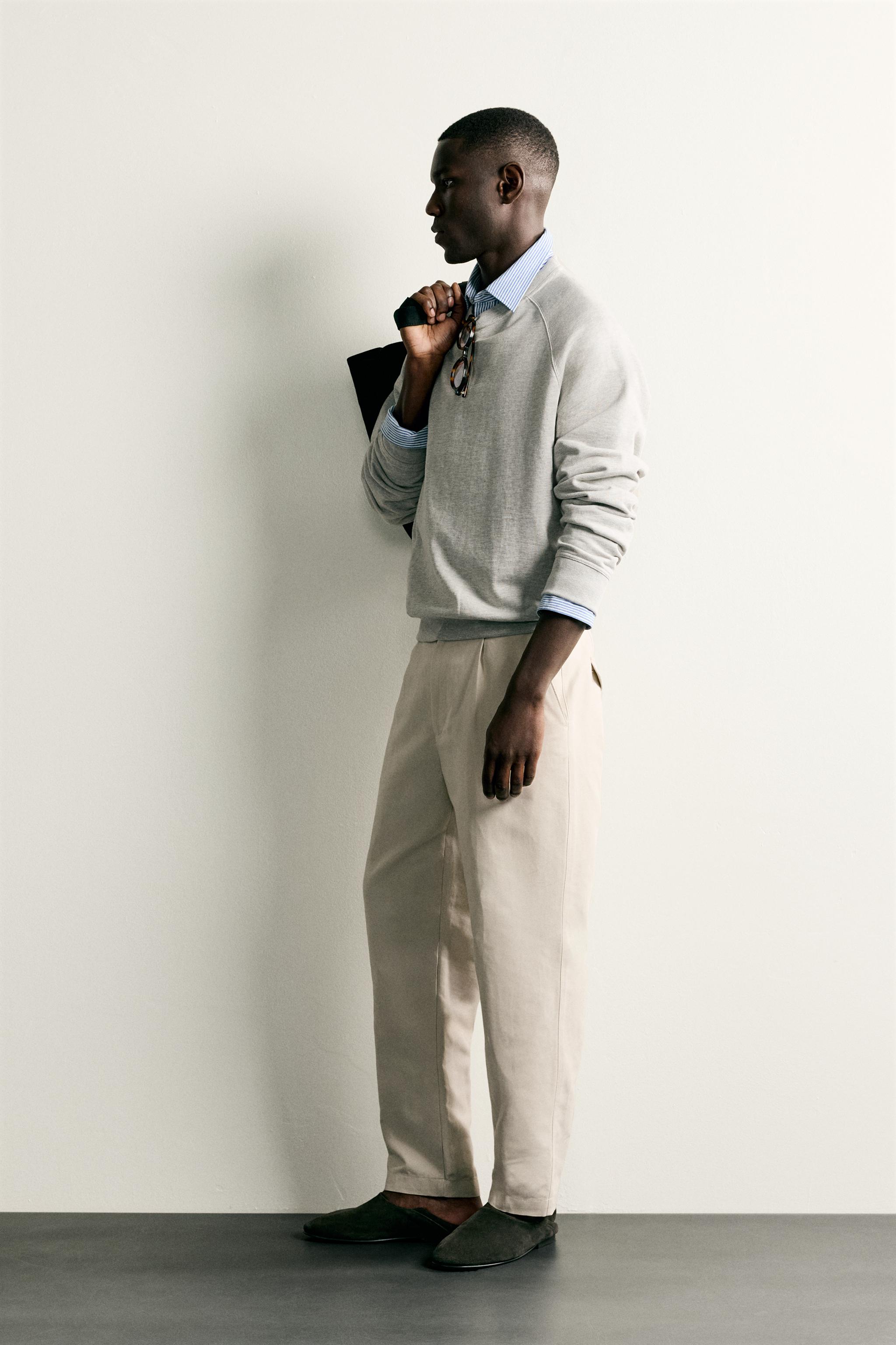 COTTON-LINEN RELAXED FIT PANTS